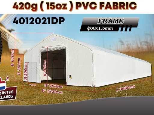 2025 Rhino-Cross-Shelter 4012021DP 36,6x12,2x6,4 m Tenda di stoccaggio / Riparo di stoccaggio