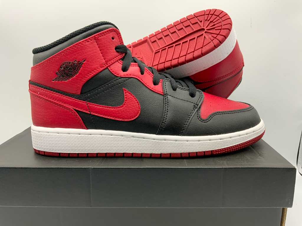 Nike Air Jordan 1 Mid Black/Gym Red-White Sneakers 40