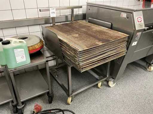 Baking trays with stainless steel trolley