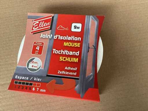 Ellen zelfklevend tochtband schuim 12x6mm, 9 meter (600x)