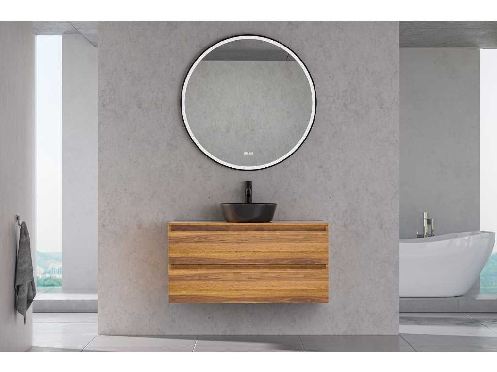 Karo - 64.0019 - Ensemble de meubles de salle de bain sans lavabo avec miroir Led.