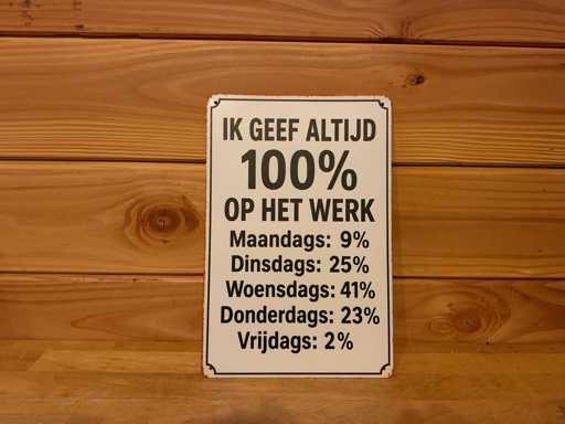 Metalen reclamebord 30x20cm