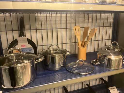 GSW Ensemble de casseroles et poêle (6x) + cuillères en bois