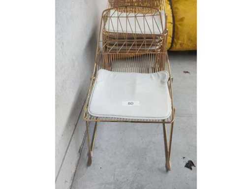 8x chair gold + cushions (8x)