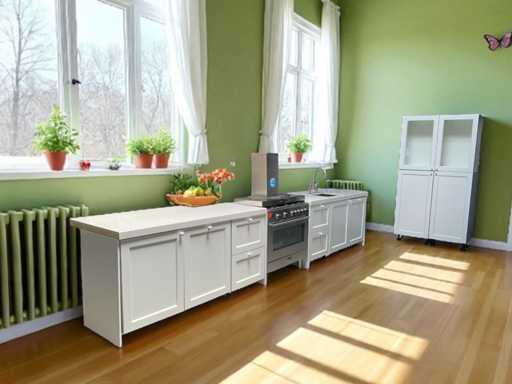 Barletti Rechtopgestelde keuken met kastenwand  composiet werkblad en SMEG fornuis