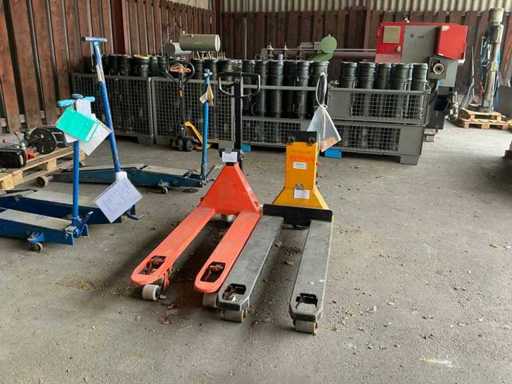 2x Hydraulischer Handgabelhubwagen mit Wiegesystem