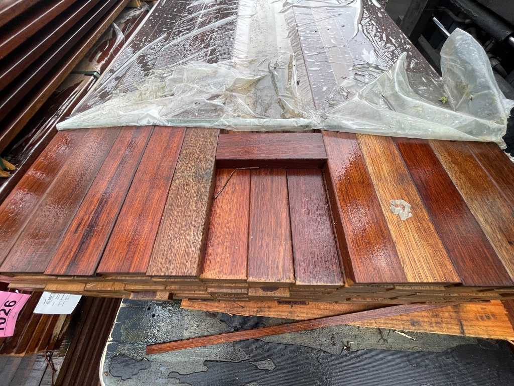 Basralocus prime hardwood planks planed 27x70, length 155cm (153x)