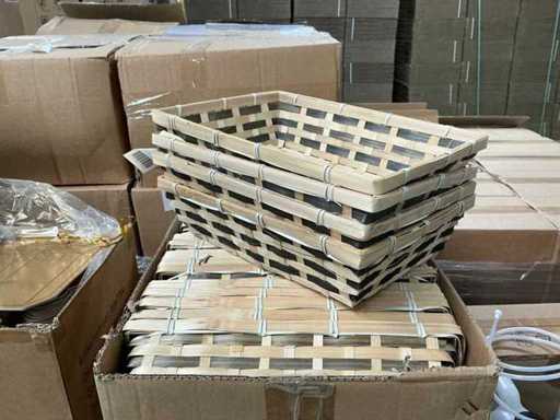 Partij Baskets rectangle 34x24x8cm natural/black (100x)