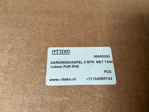 Tambur de împământare Viteko 8 mtr cu clești 1x3mm PUR IP40