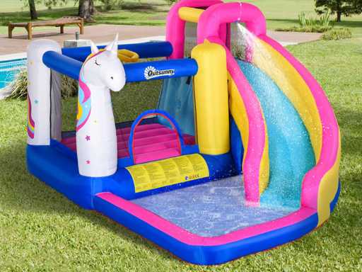 Château Gonflable au Design de Conte de Fées Incl. Soufflerie