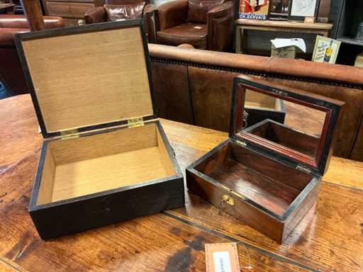 Kisten - mahonie- en eikenhout (2x)