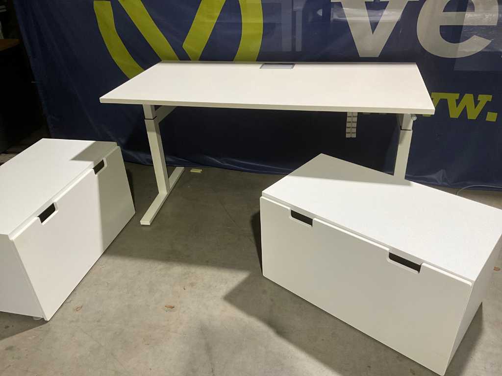 Desk + 2x Storage Cabinet STUVA