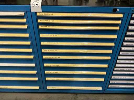 Schubladenschrank mit Inhalt