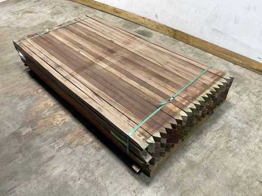Azobé hardhouten paal gepunt 200x5x5 cm (100x)