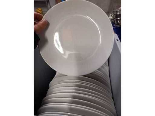 6 bakken witte borden diameter 21