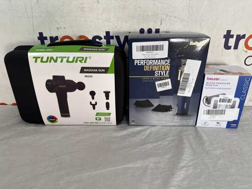 BaByliss Super-X Metal Tondeuse E992E |Beurer BM 27 Basic Bloeddrukmeter |Tunturi MG50 Massage Gun 