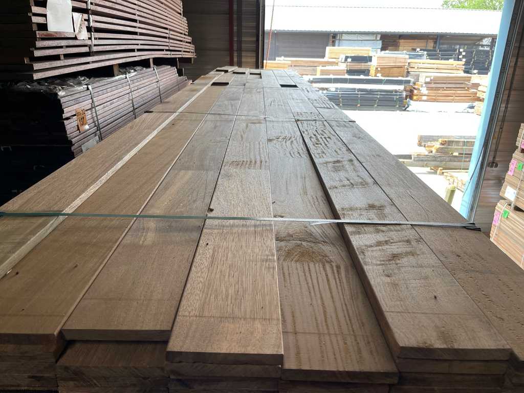 Guyana Ipé hardwood planks planed 18x140mm, length 500cm (70x)