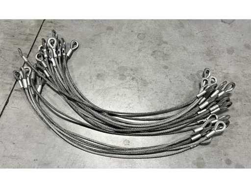 cavi spessi d'acciaio, 1,0m, ditale su entrambi i lati (21x)