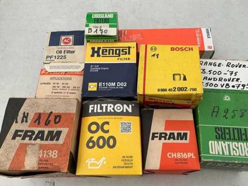 Lotti vari inclusi filtri olio per auto