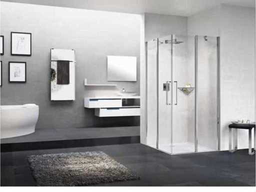 Novellini Young hoekinstap Draai 90x90x200cm helder glas zwart