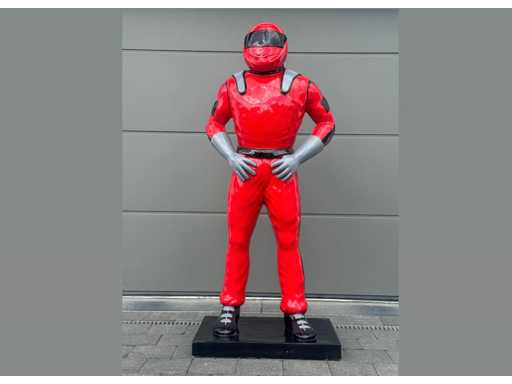 Pilote de course rouge H160cm