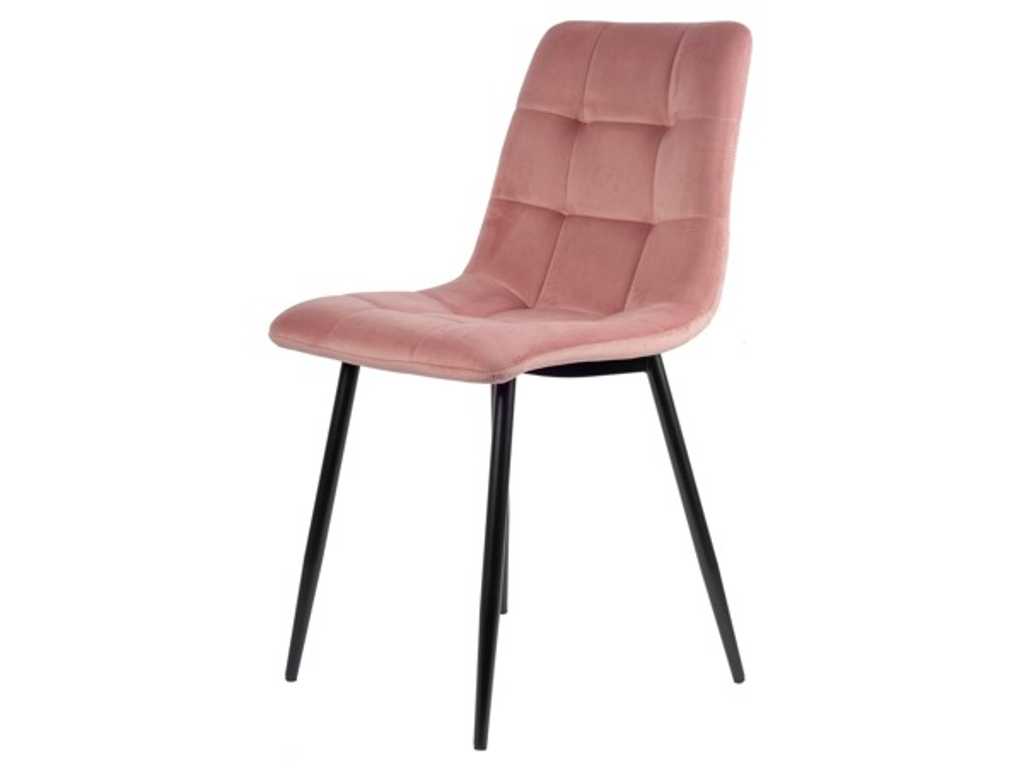 4x Chaise de salle à manger design velours rose 7094 SHOWROOM MODEL