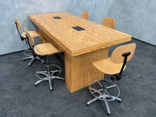 5 persoons vergaderset op barhoogte 244x110