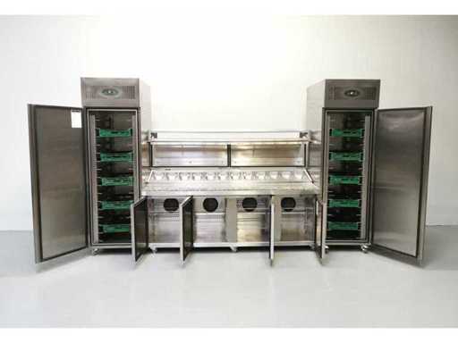 Foster - FPS4GR/EPRO26BS - Gekoelde tafel met koelkast en vriezer