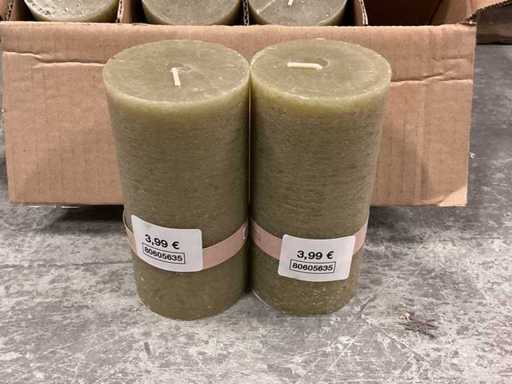 Candele Essentials per il lotto Verde Oliva 7x14 cm (156x)