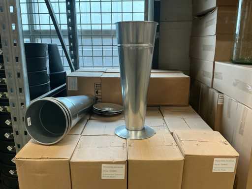 Partij Gegalvaniseerde vaas op voet 22/21x60cm (264x)