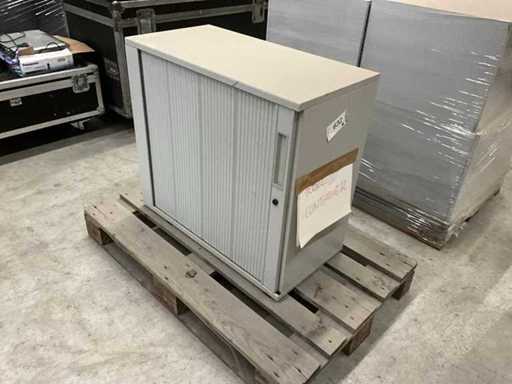 Credenza con porta a rullo grigio chiaro 80x40x72cm