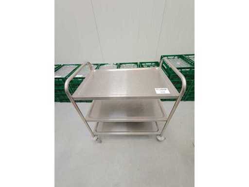 Chariot de service en acier inoxydable, 3 niveaux