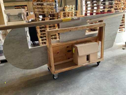 Composiet eiland werkblad met ronde afwerking