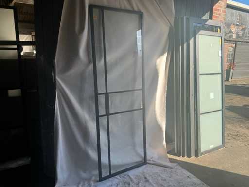 Porte intérieure aspect acier noir 83x231.5cm