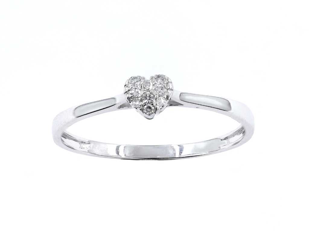 18 Kt White Gold Ring With Natural Diamond