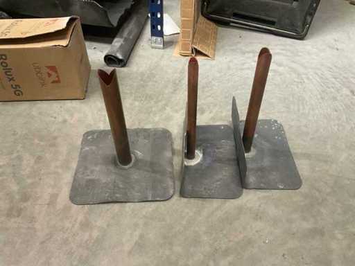 Gargouille cuivrée avec bouche de poisson (3x)