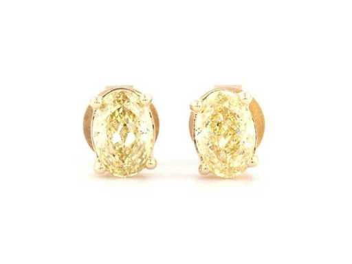 14 KT Yellow Gold Earring With 2.02 Cts Lab Grown Diamond