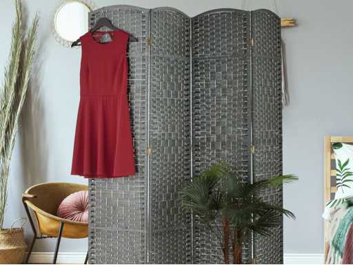 Grey 4-piece room divider