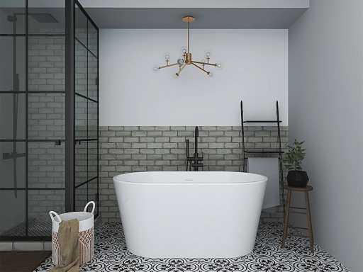 Ovaal vrijstaand bad - 180 L - Wit - Acryl