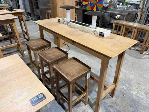 Hutten – Bartisch mit 3 Barhockern