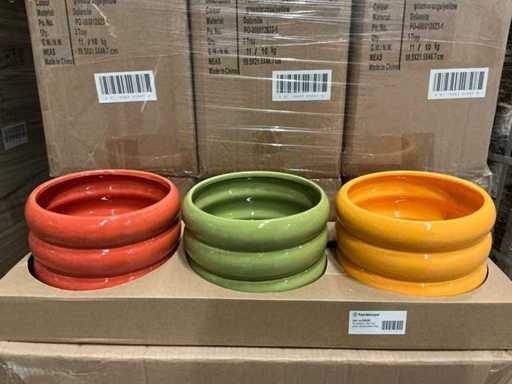 Lot Pot Ribbed D18/H14, 5 cm zielono-pomarańczowo-żółty dolomit (225x)