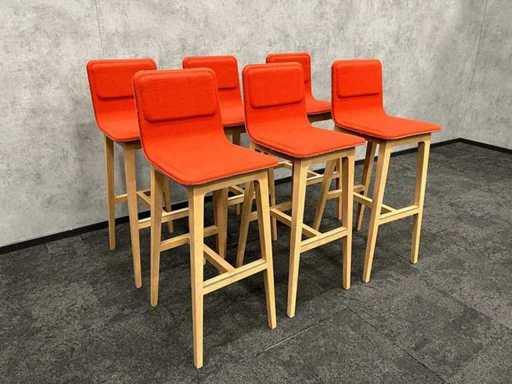 6x Alki Laia - sgabello da bar in design - corallo