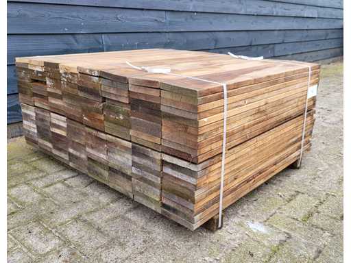 119 x GUYANA TEAK planken 25 x 140mm , lengte 90 cm