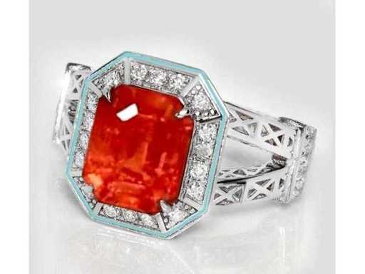 Luxe ring van hoogwaardige natuurlijke Spessartine Garnet Orange 5,25 karaat