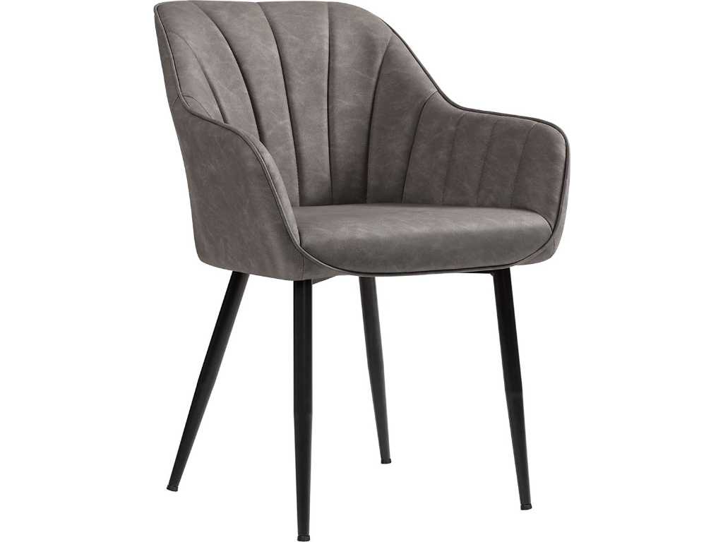 MIRA Home - Chaise de salle à manger - Chaise - Gris/Noir - Métal - 60x62.5x85cm