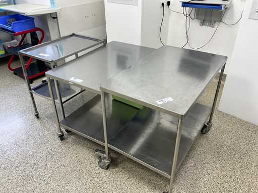 Set van 3 RVS trolleys