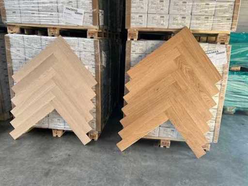 Parquet Floor 73.5m2 Herringbone Oak 600x90x15/4mm