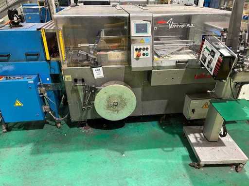 MÁQUINA AUTOMÁTICA KALFASS DE SELLADOR EN L CON ENVOLTURA COMPLETA EN PELÍCULA 