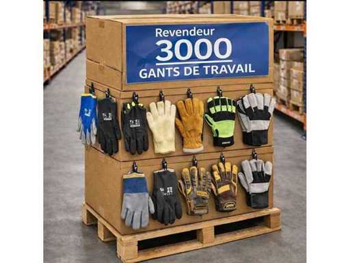 Palette mit 3000 Paaren, neue Arbeitshandschuhe, Mischung aus Größe und Modell