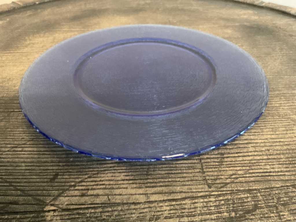 Glass plate in blue